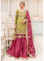 Georgette Green Festival Wear Embroidery Work Pakistani Suit